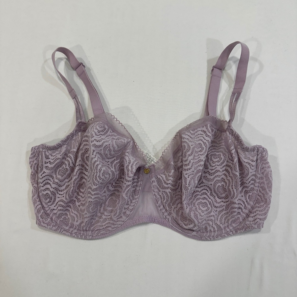 Chantelle C Magnifique Underwire Bra Women 36DDD Lavender Floral Lace | Coquette